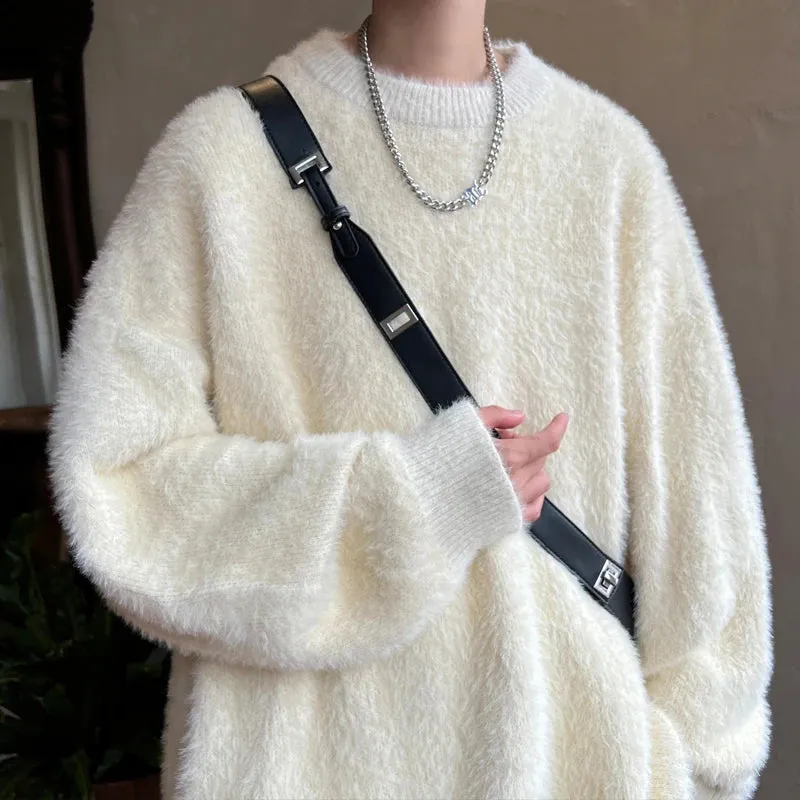 Aidase Harajuku Mens Knitted Sweater Men's Wool Pullovers Autumn Winter Tops Men Casual Clothes Crewneck Sweater