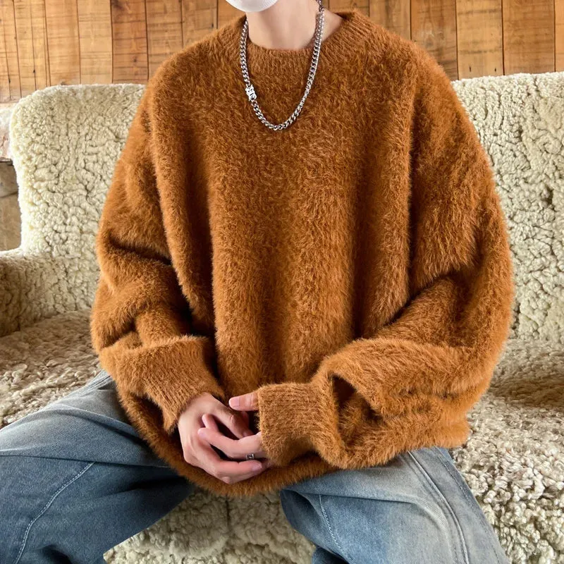 Aidase Harajuku Mens Knitted Sweater Men's Wool Pullovers Autumn Winter Tops Men Casual Clothes Crewneck Sweater