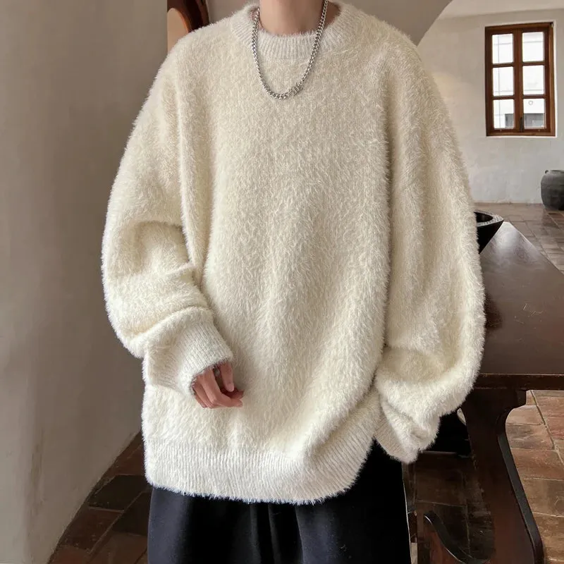 Aidase Harajuku Mens Knitted Sweater Men's Wool Pullovers Autumn Winter Tops Men Casual Clothes Crewneck Sweater