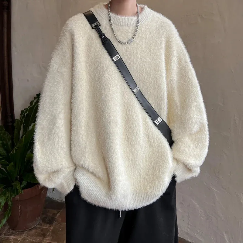 Aidase Harajuku Mens Knitted Sweater Men's Wool Pullovers Autumn Winter Tops Men Casual Clothes Crewneck Sweater