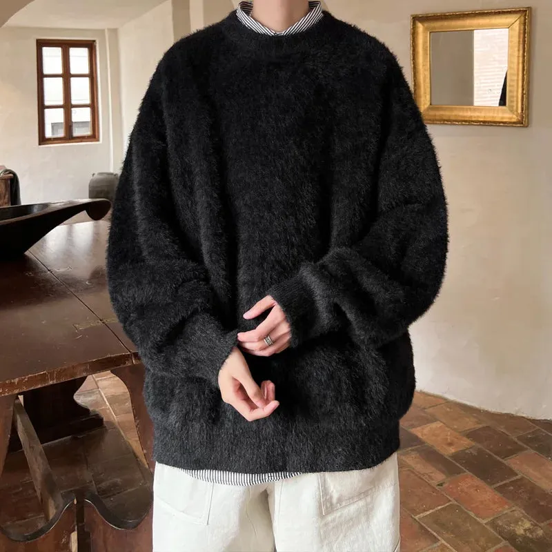 Aidase Harajuku Mens Knitted Sweater Men's Wool Pullovers Autumn Winter Tops Men Casual Clothes Crewneck Sweater