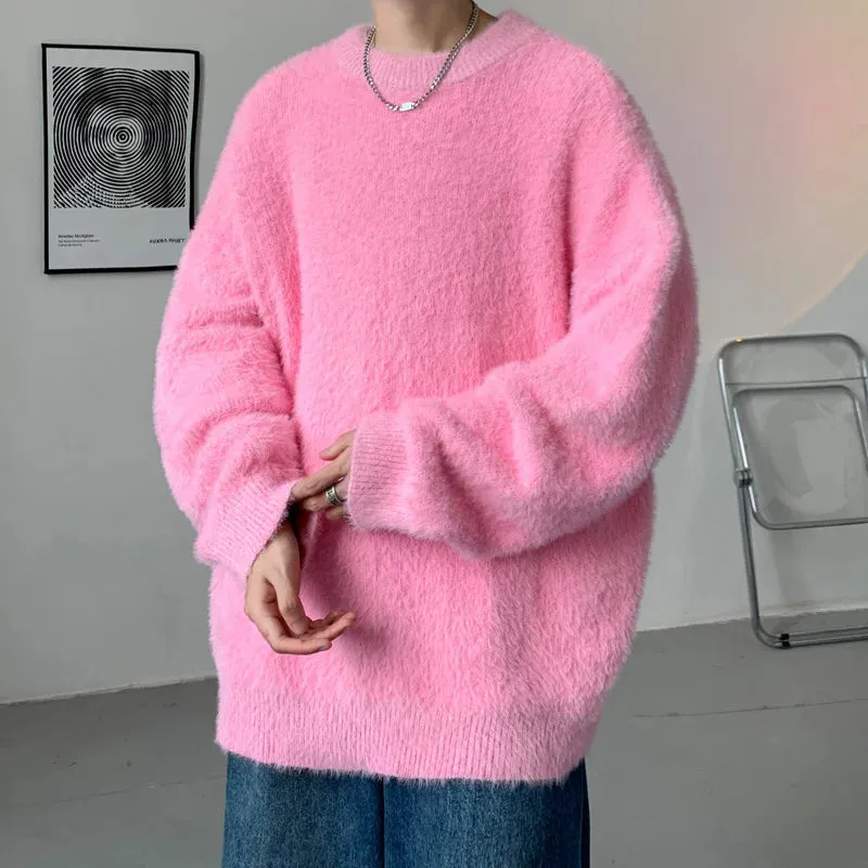 Aidase Harajuku Mens Knitted Sweater Men's Wool Pullovers Autumn Winter Tops Men Casual Clothes Crewneck Sweater