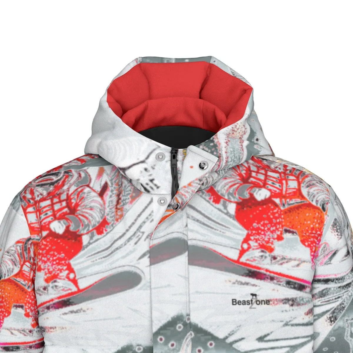 All-Over Print Unisex Long Down Jacket powder addict