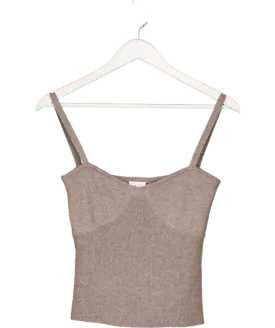 almada label Grey Cashmere Tank Top UK S