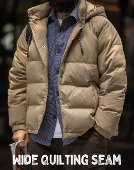 American Retro 90 White Duck Down Hooded Warm Men's Jacket