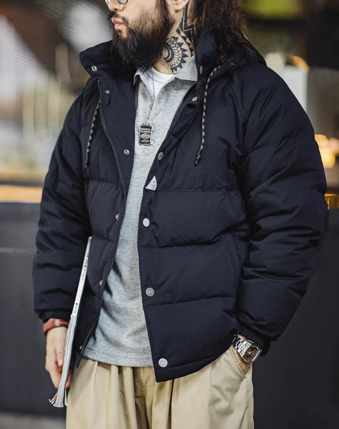 American Retro 90 White Duck Down Hooded Warm Men's Jacket
