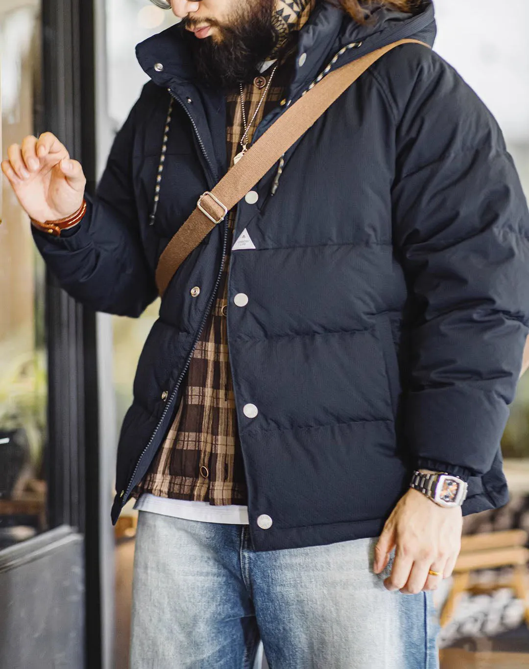 American Retro 90 White Duck Down Hooded Warm Men's Jacket