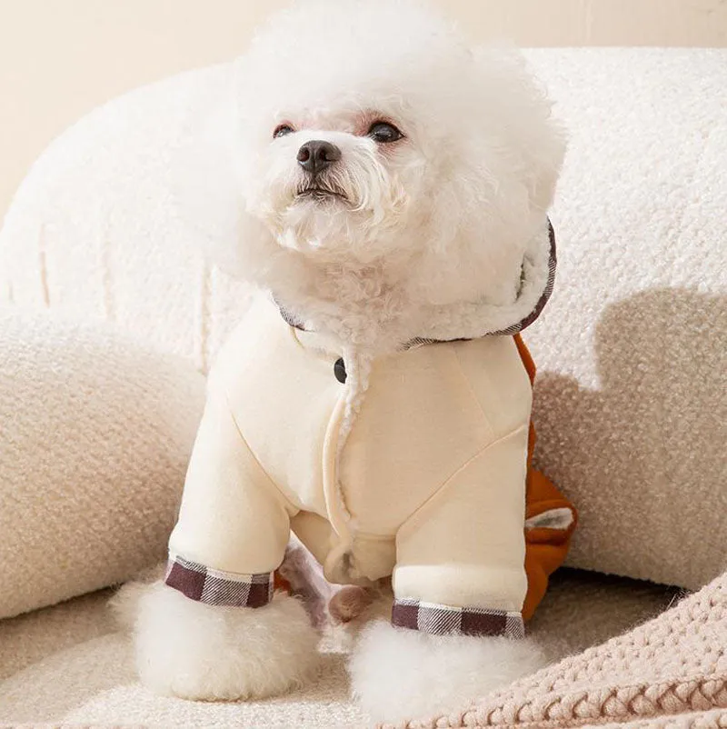 Autumn and winter dog plaid colorblock overalls four-legged clothes