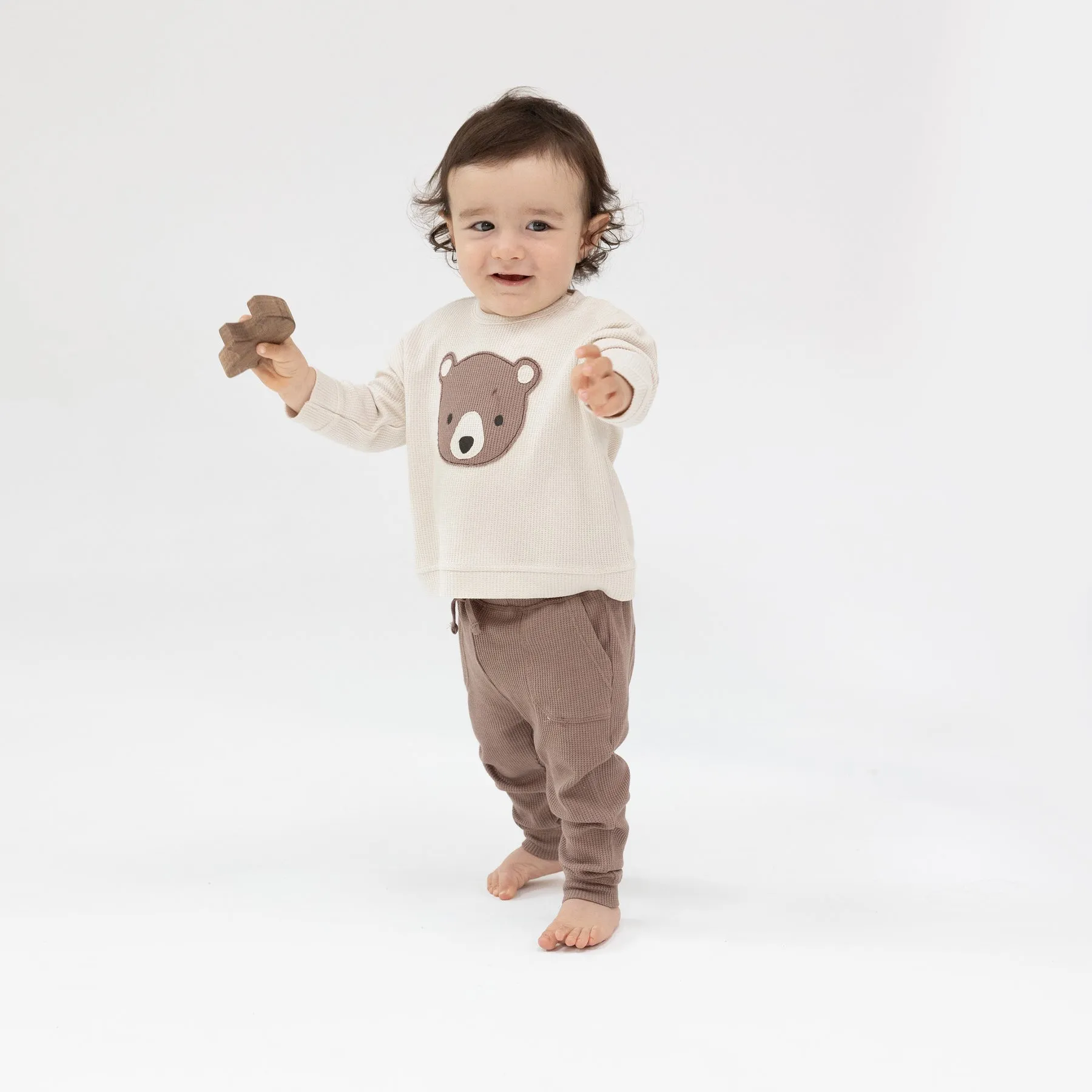 Baby Bear Applique Sweatshirt and Jogger Set by Angel Dear - FINAL SALE
