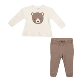 Baby Bear Applique Sweatshirt and Jogger Set by Angel Dear - FINAL SALE