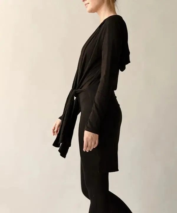 Bamboo Slim Cardgian With A Hoodie