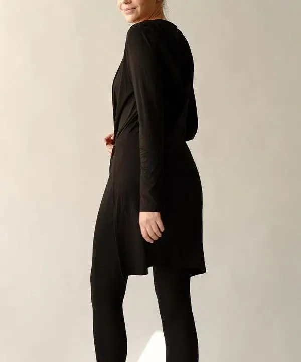 Bamboo Slim Cardgian With A Hoodie