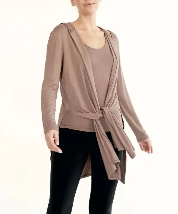 Bamboo Slim Cardgian With A Hoodie