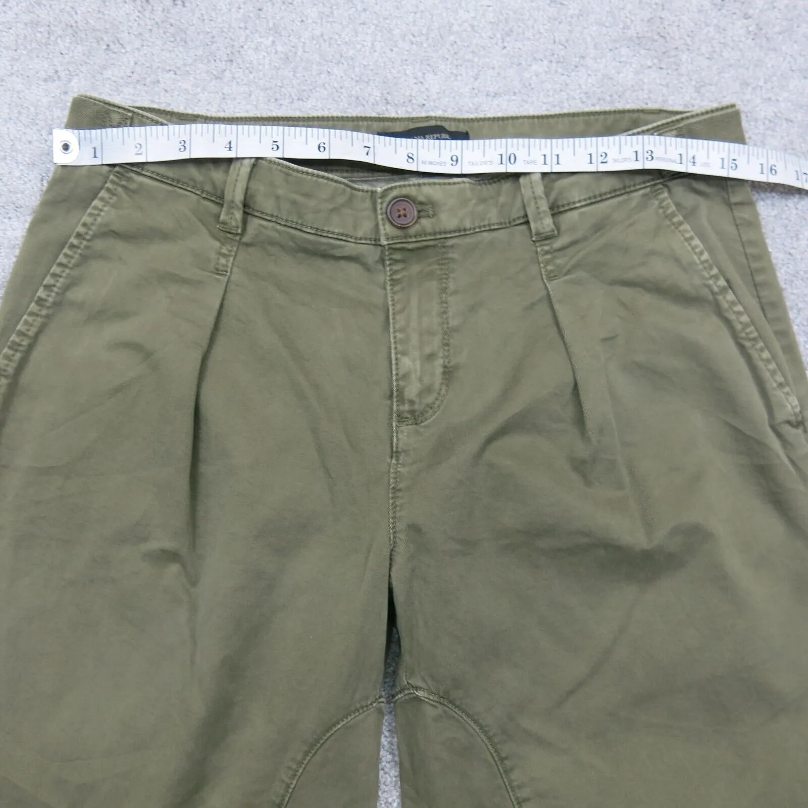 Banana Republic Women Straight Leg Pant Slash Pockets Mid Rise Clay Green Size 2