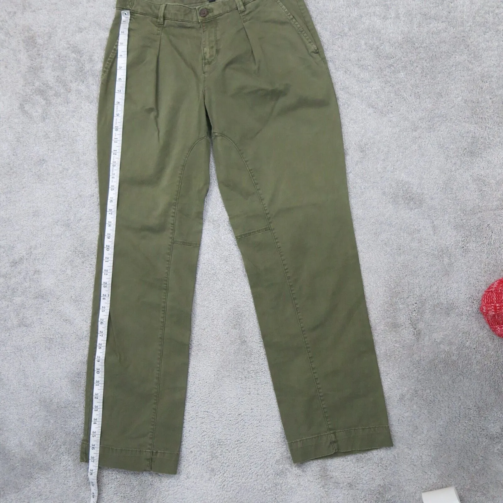 Banana Republic Women Straight Leg Pant Slash Pockets Mid Rise Clay Green Size 2