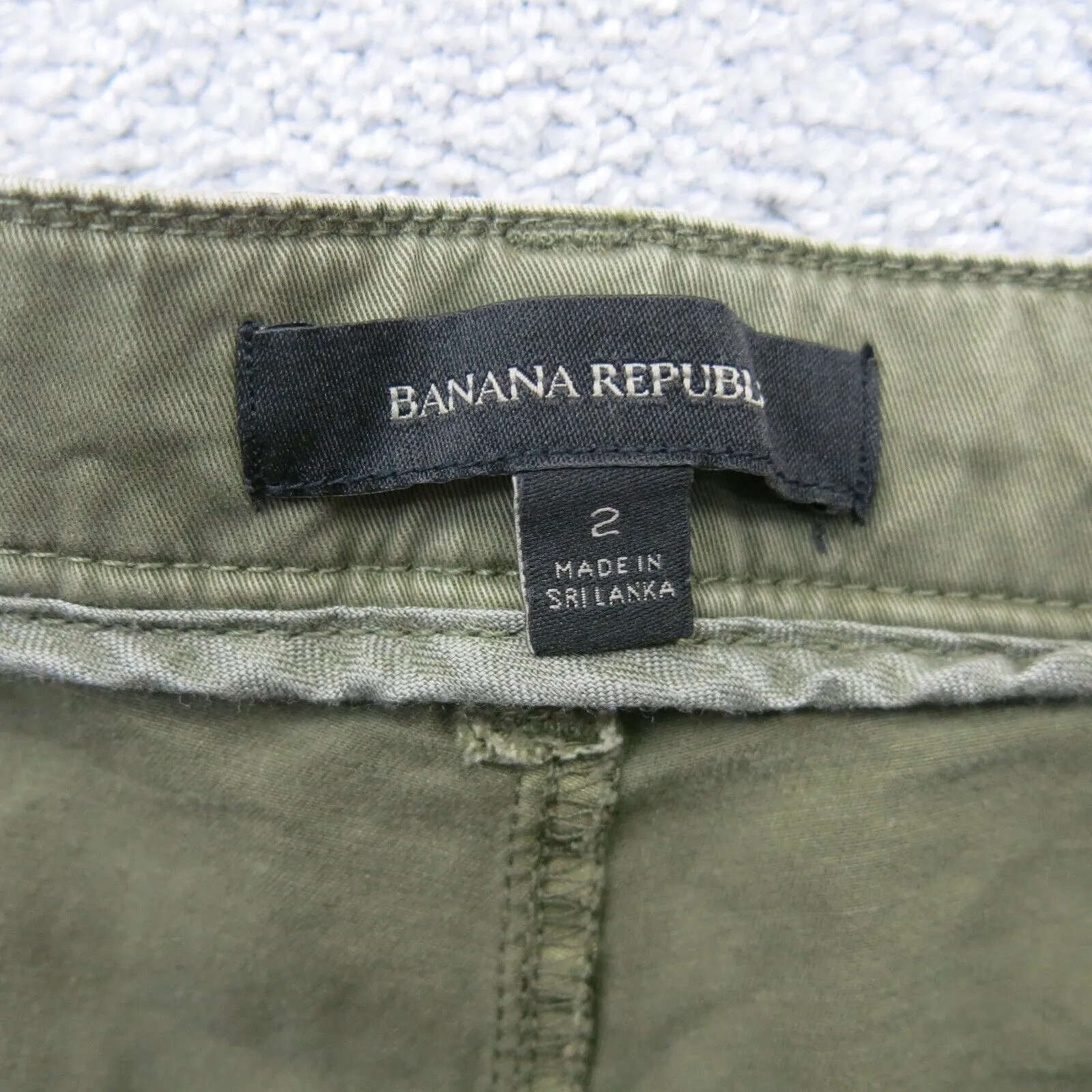 Banana Republic Women Straight Leg Pant Slash Pockets Mid Rise Clay Green Size 2