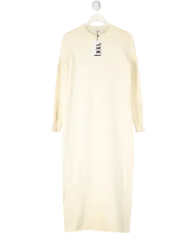 BOA Cream Cashmere Blend Column Maxi Dress UK XS