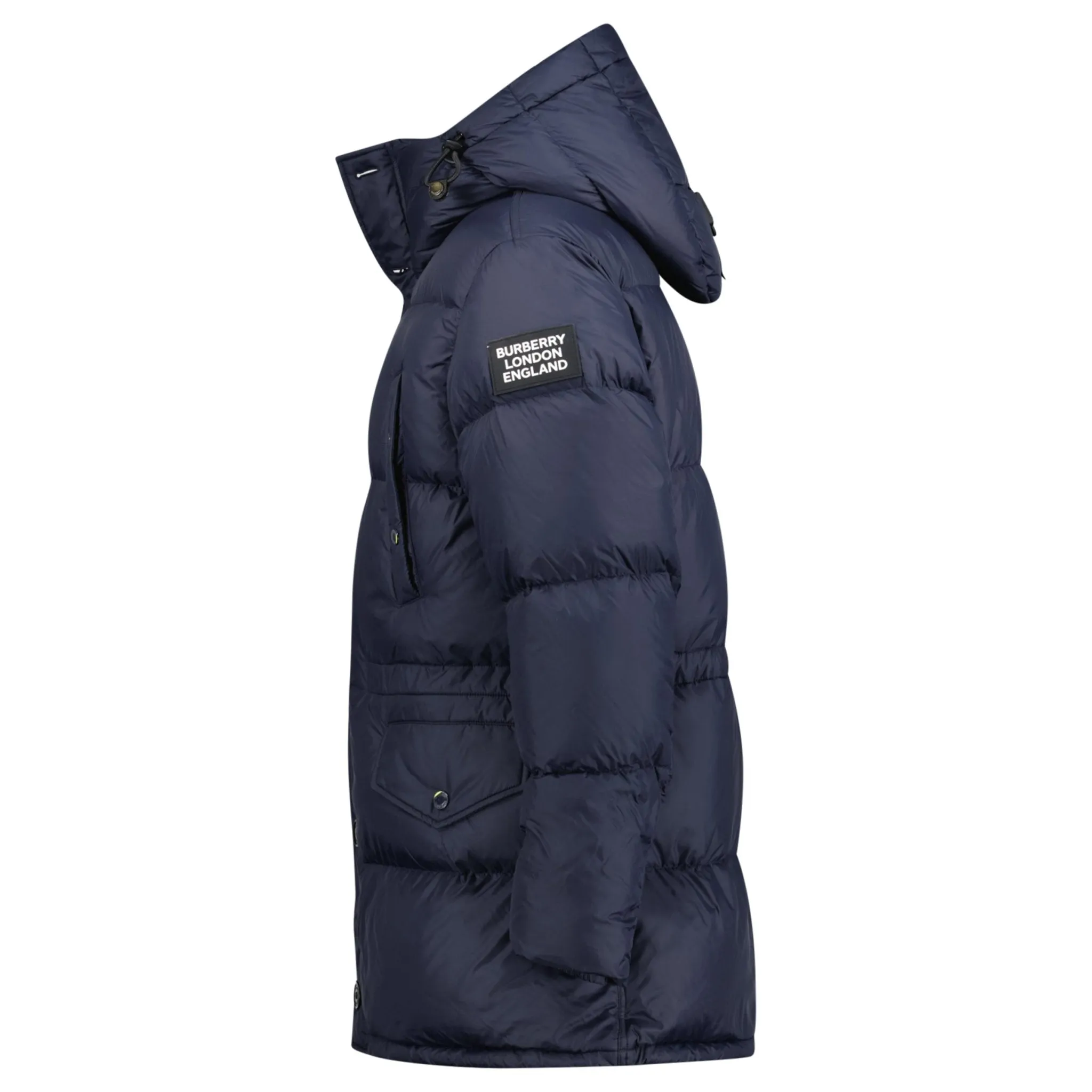 Burberry 'Lockwood' Hooded Check Down Jacket Navy