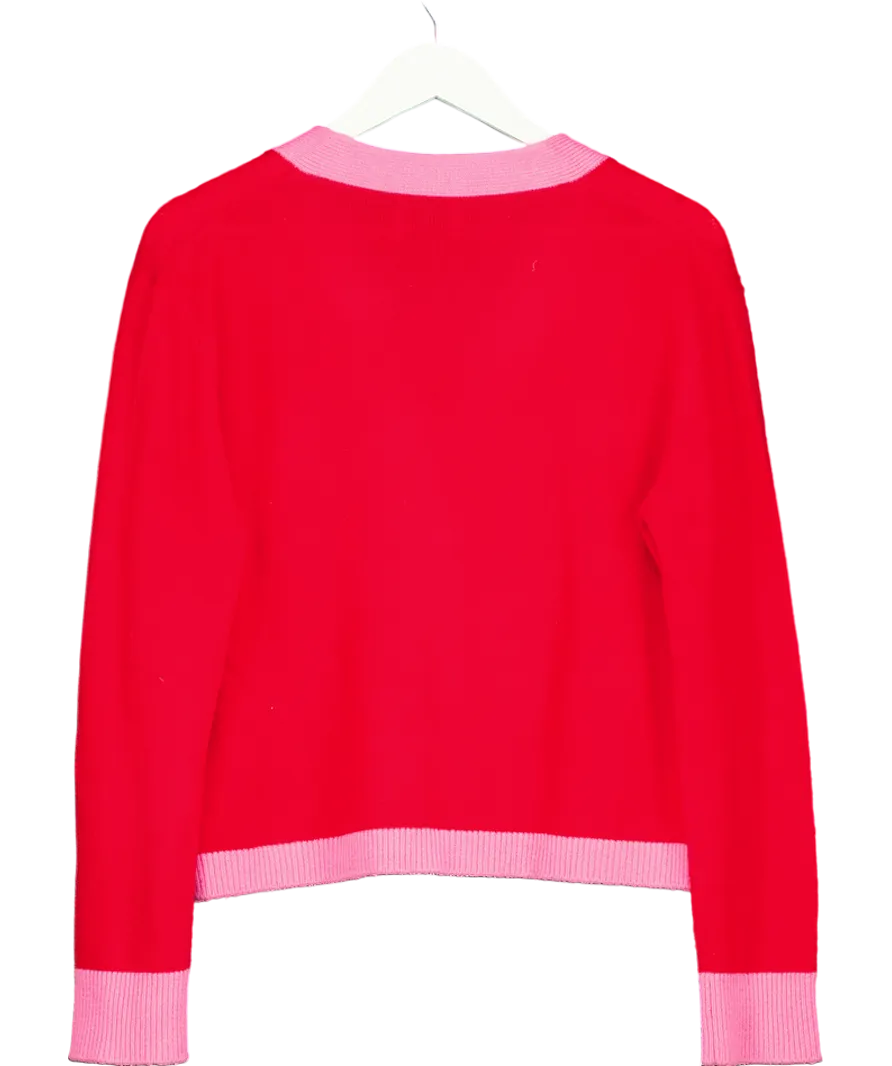 Chloe schuterman Red Colour Block Cashmere Cardigan UK S/M
