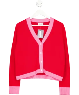 Chloe schuterman Red Colour Block Cashmere Cardigan UK S/M