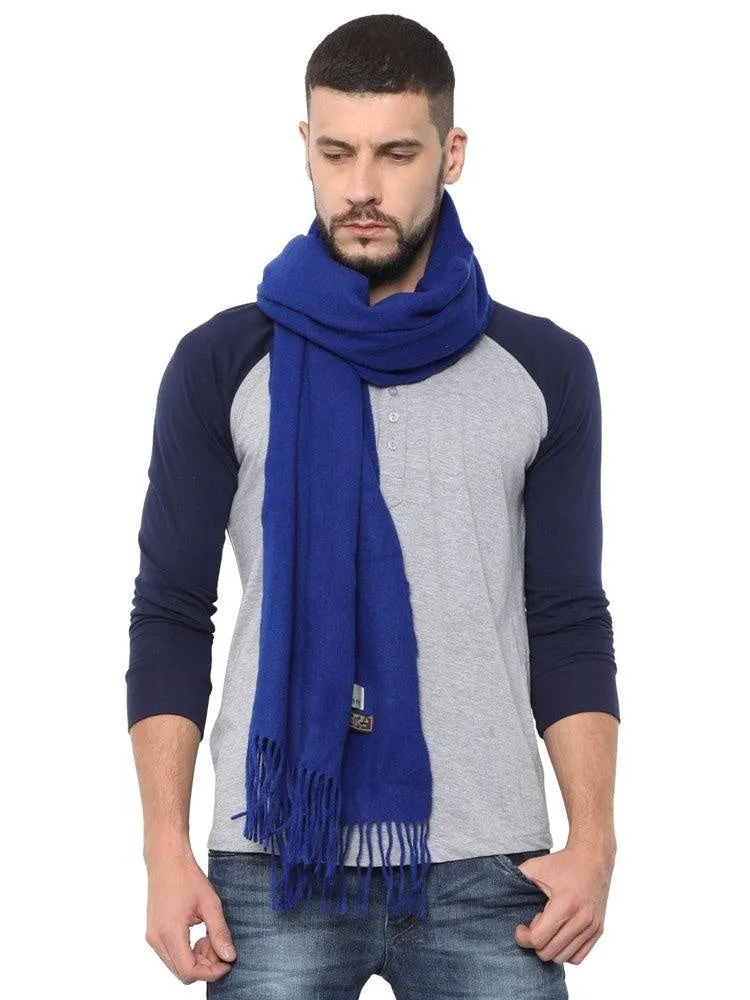 FabSeasons Solid Royal Blue cashmere Scarf