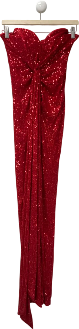 Fashion Nova Red Celeste Sequin Maxi Dress UK S