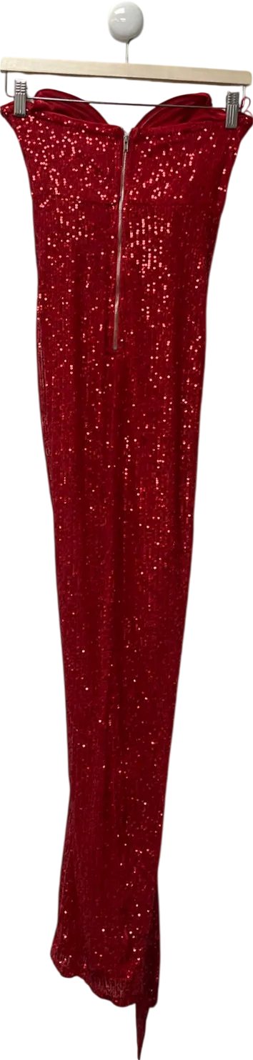 Fashion Nova Red Celeste Sequin Maxi Dress UK S
