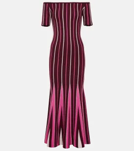 GABRIELA HEARST Pleated Wool Maxi Dress, Red