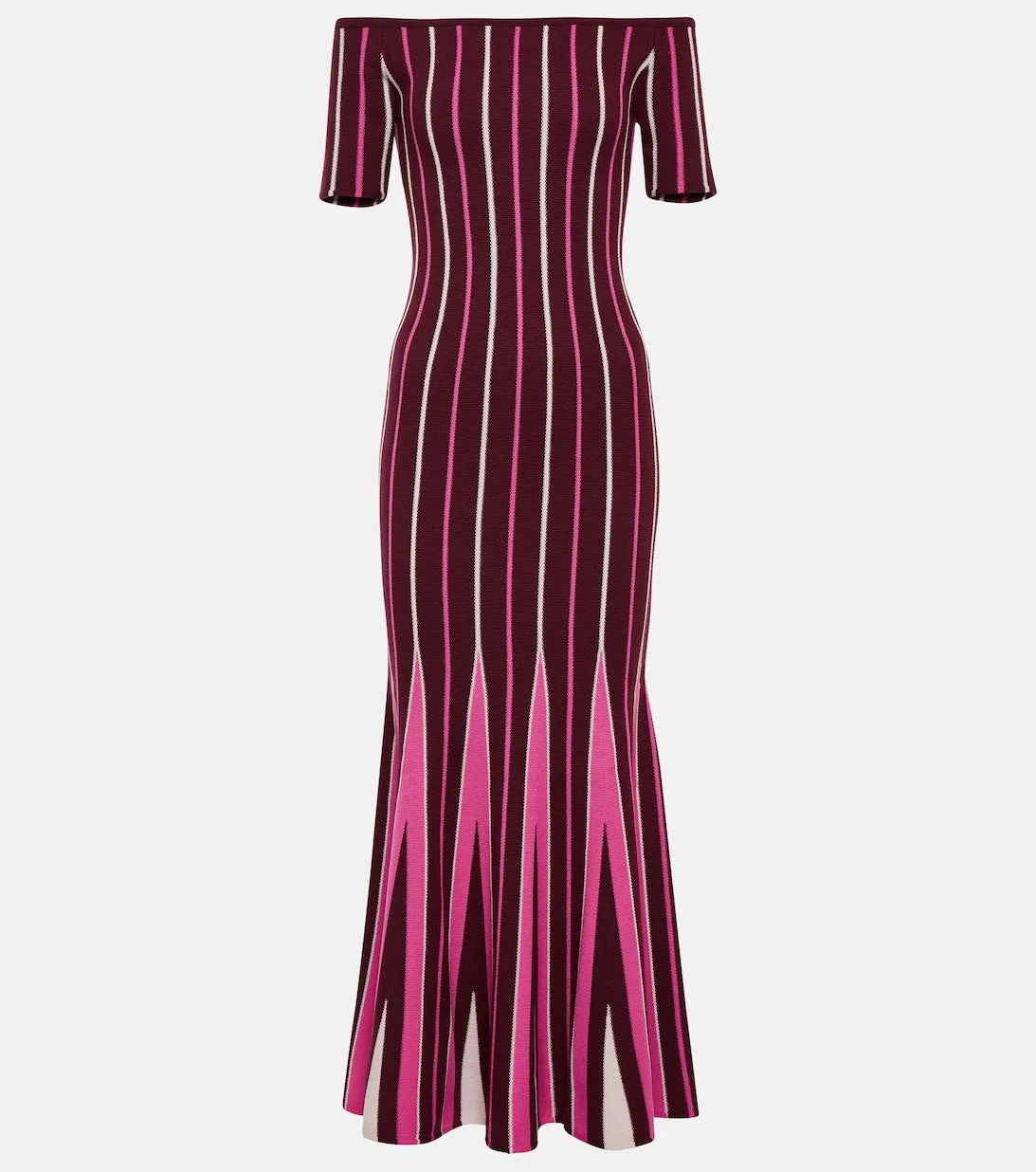 GABRIELA HEARST Pleated Wool Maxi Dress, Red