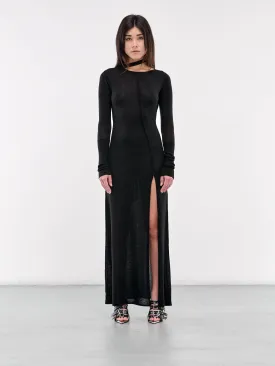 High Split Maxi Dress (KN-07BK-BLACK)