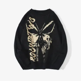 Hip Hop Knitwear Mens Sweaters 2021 Harajuku Fashion Butterfly Male Loose Tops Casual Streetwear Pullover Sweaters