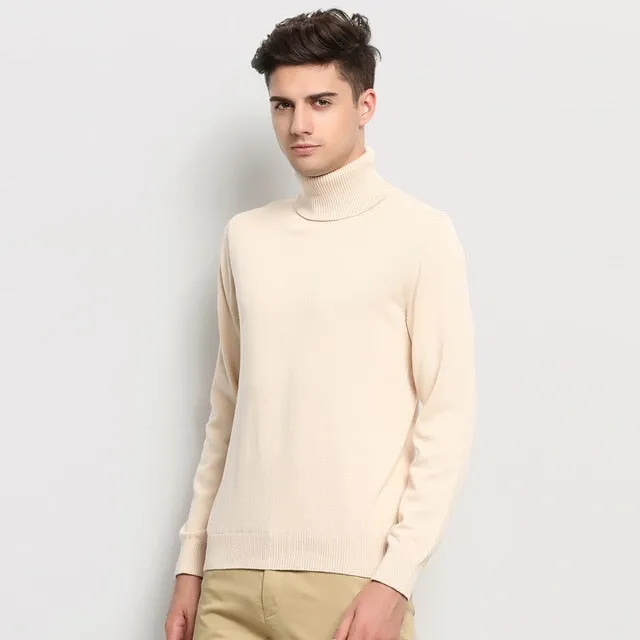 Hot 2021 New Autumn Winter Brand Clothing Slim Fit Winter Pullover Men Solid Color Knitted Sweater Men