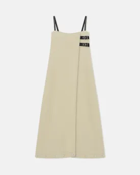 Kael - Studded Felted Wool Maxi Dress - Oat