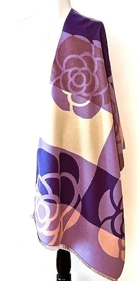 Lilac and Purple Reversible Wrap – Artisan Shawl. Best Seller