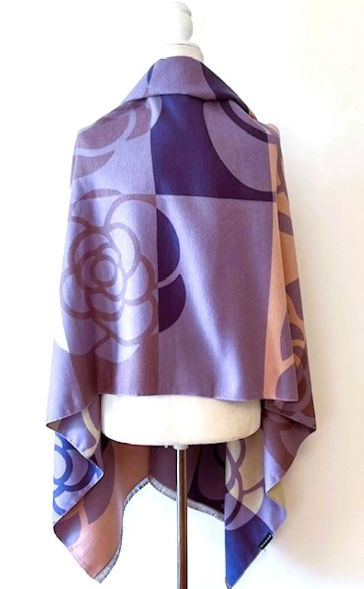 Lilac and Purple Reversible Wrap – Artisan Shawl. Best Seller