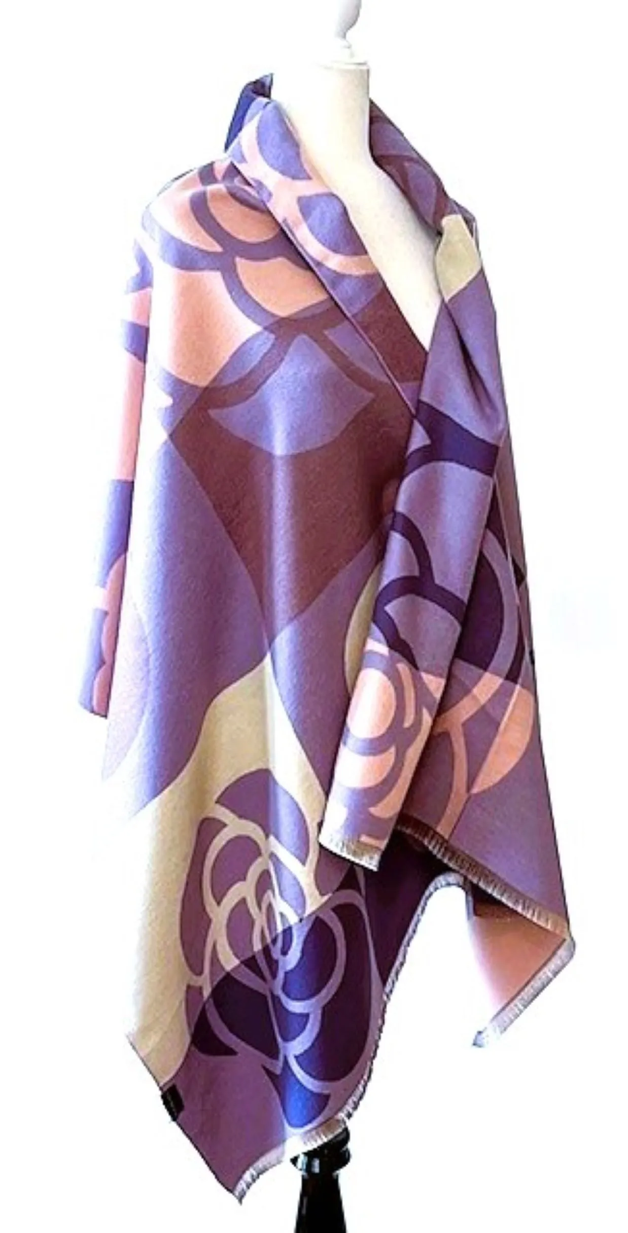 Lilac and Purple Reversible Wrap – Artisan Shawl. Best Seller