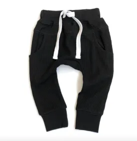 Little Bipsy - Thermal Joggers in Black (3-6mo)