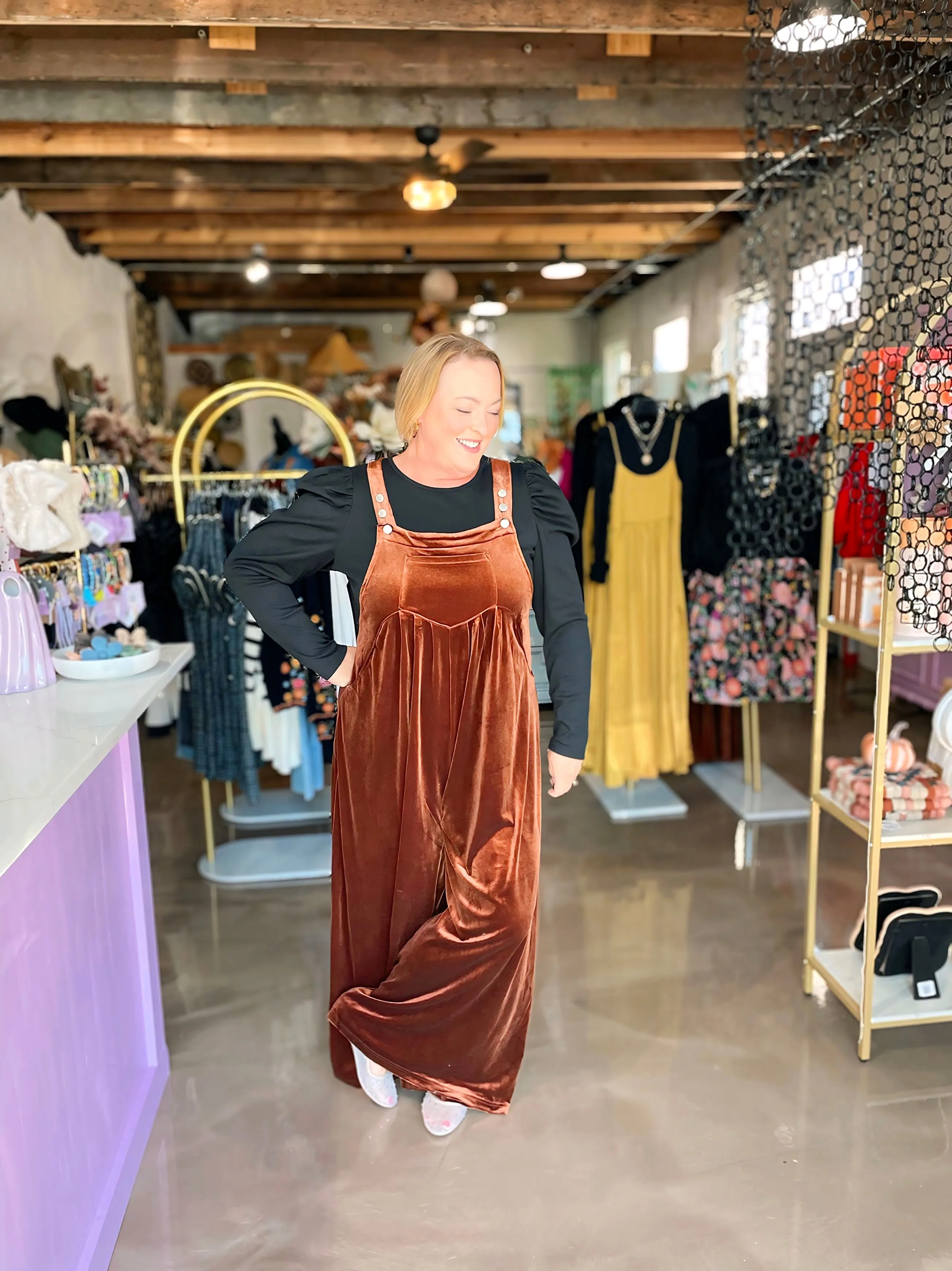 Maya Velvet Overalls