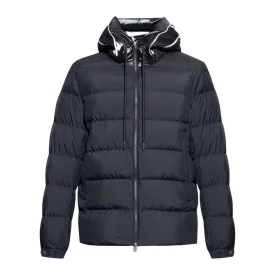 MONCLER CADERE HOODED FEATHER DOWN JACKET NAVY BLUE