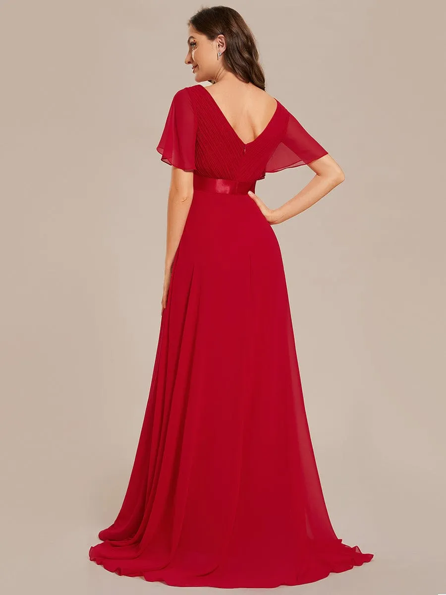 Monica | High Waist Short Sleeves Bridesmaid Dress