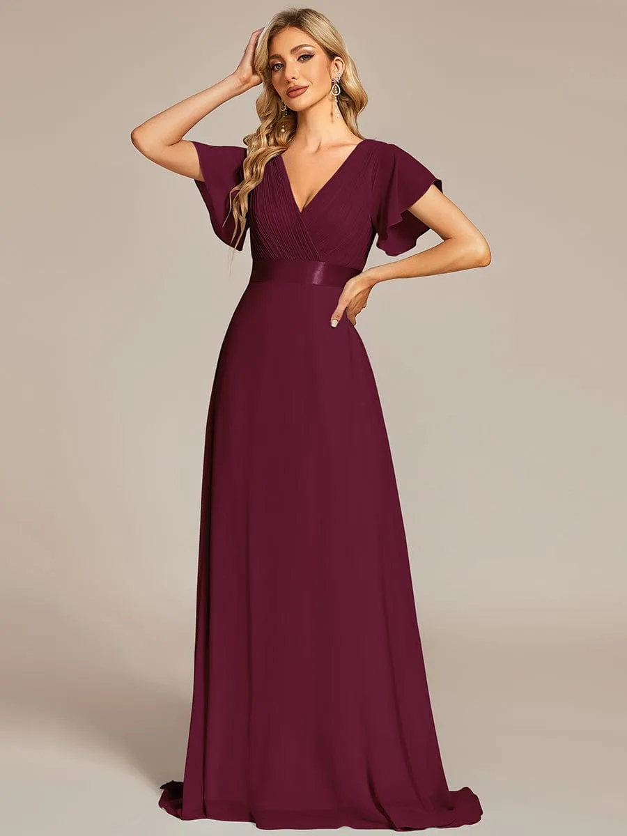 Monica | High Waist Short Sleeves Bridesmaid Dress