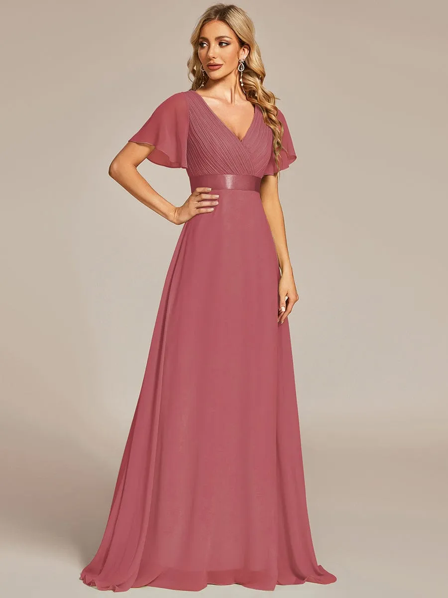 Monica | High Waist Short Sleeves Bridesmaid Dress