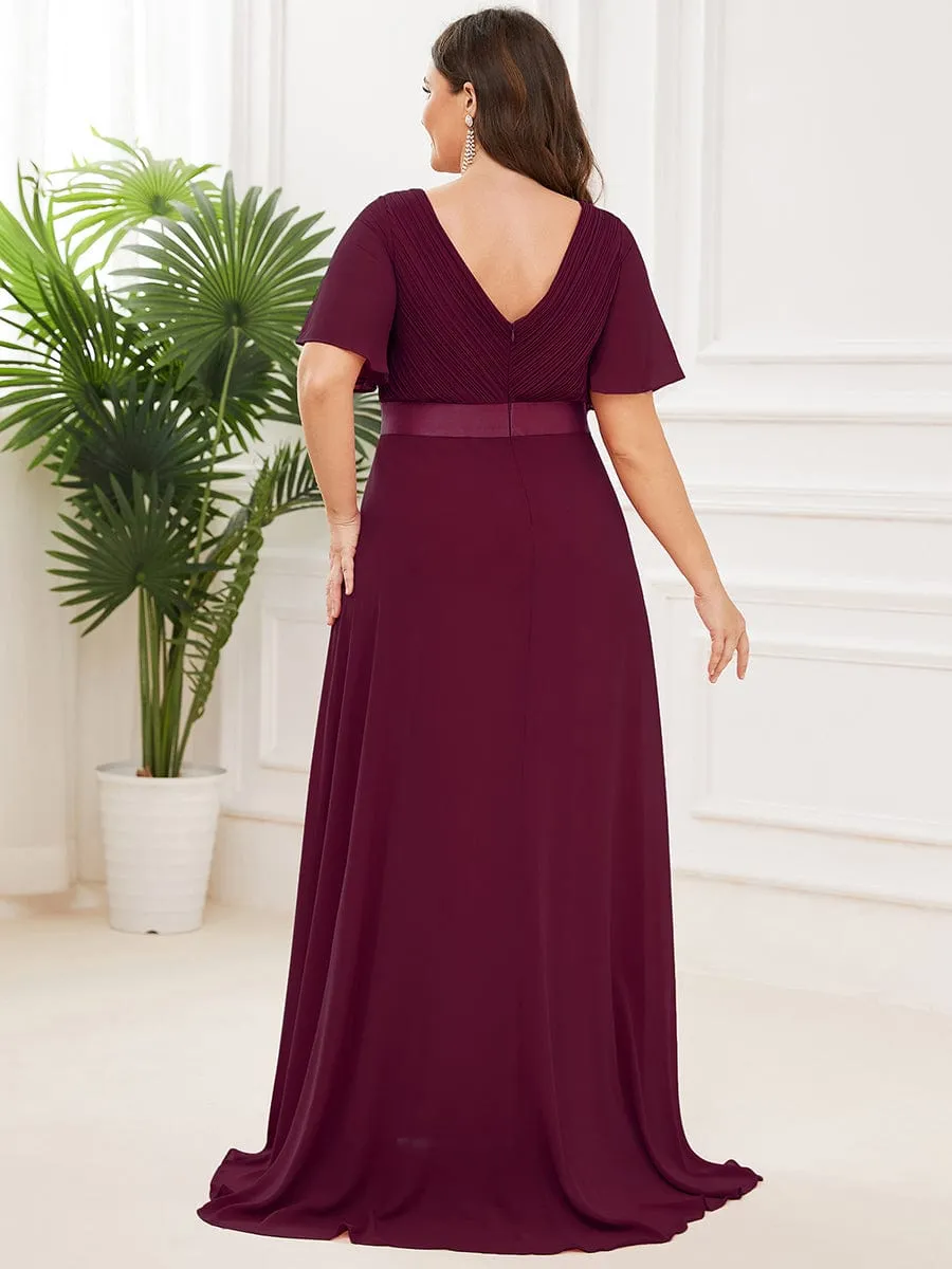 Monica | High Waist Short Sleeves Bridesmaid Dress