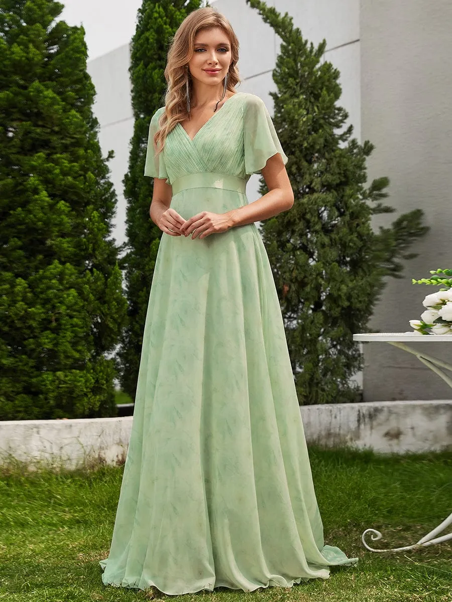 Monica | High Waist Short Sleeves Bridesmaid Dress