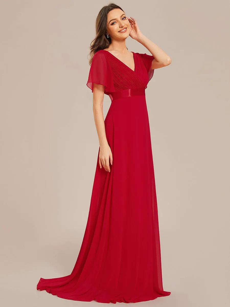 Monica | High Waist Short Sleeves Bridesmaid Dress