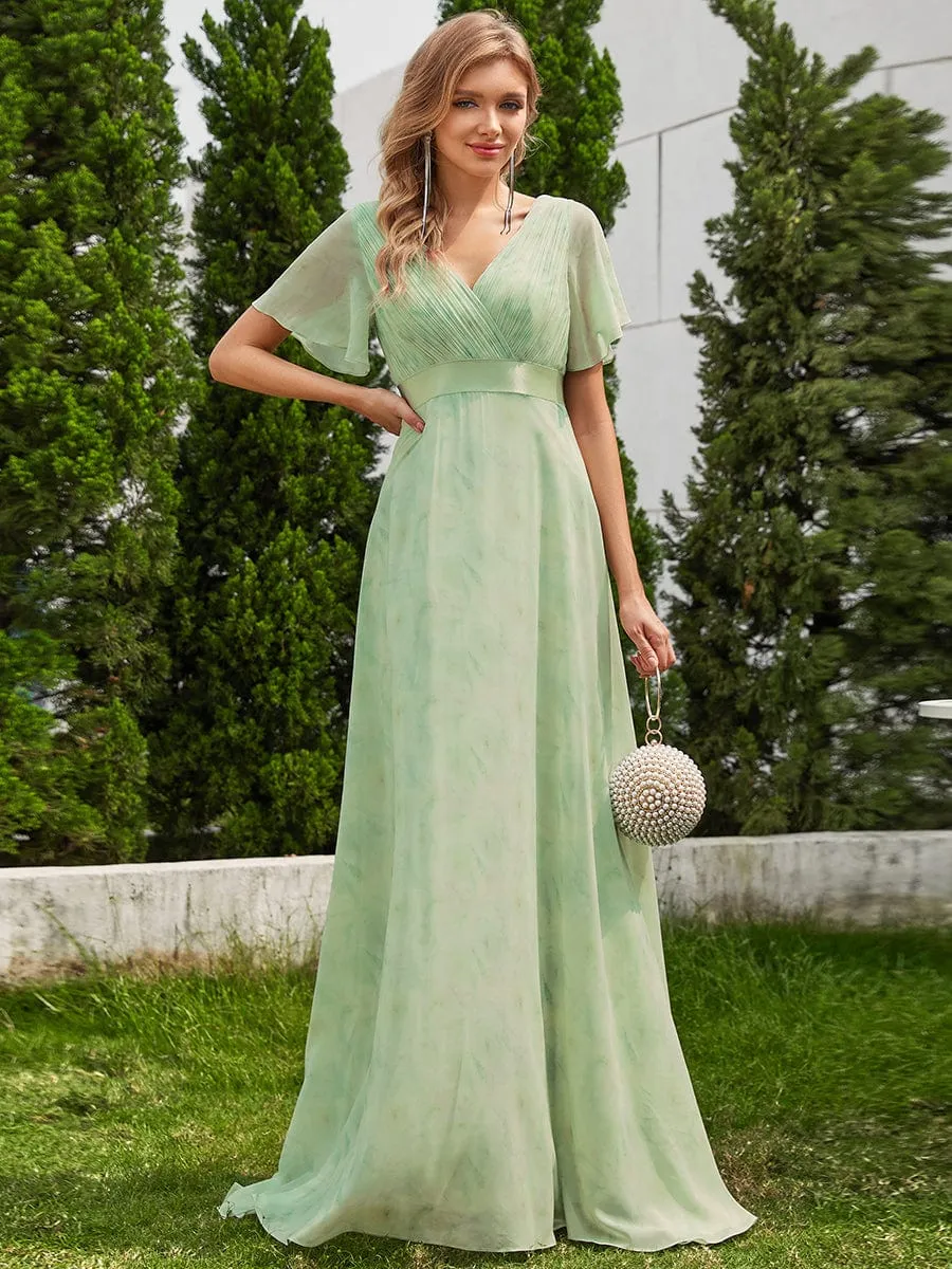 Monica | High Waist Short Sleeves Bridesmaid Dress