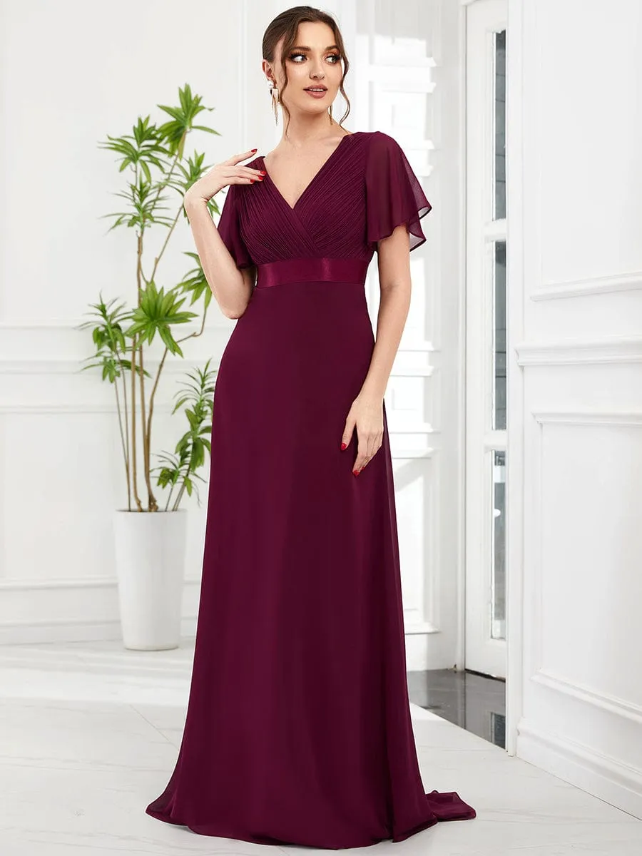 Monica | High Waist Short Sleeves Bridesmaid Dress