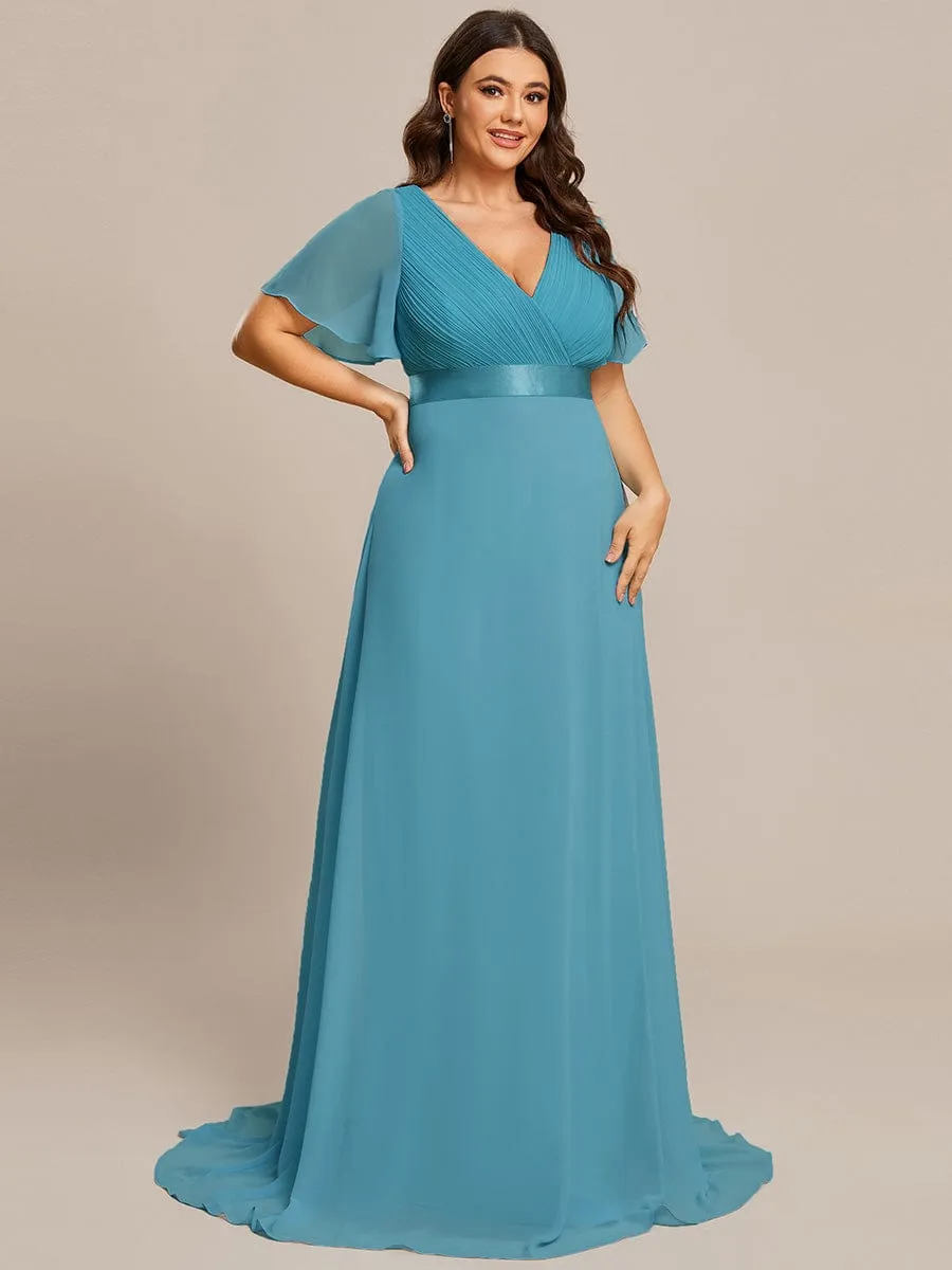 Monica | High Waist Short Sleeves Bridesmaid Dress