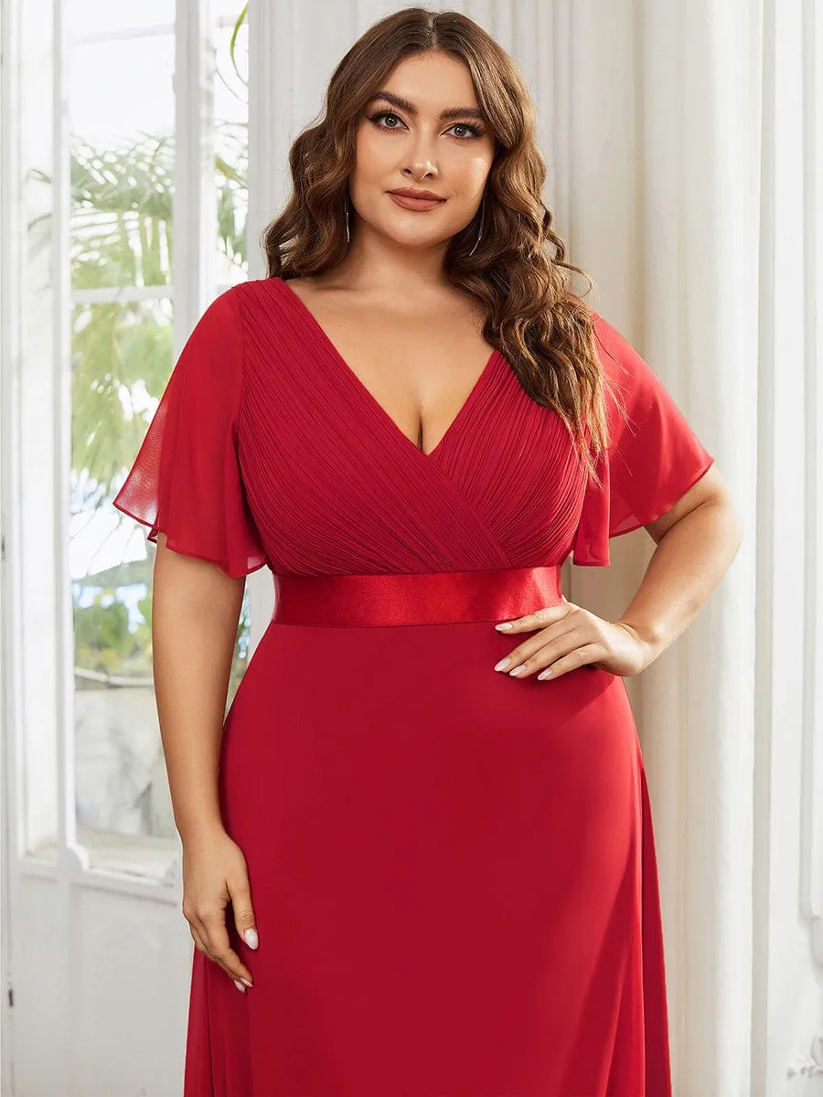 Monica | High Waist Short Sleeves Bridesmaid Dress