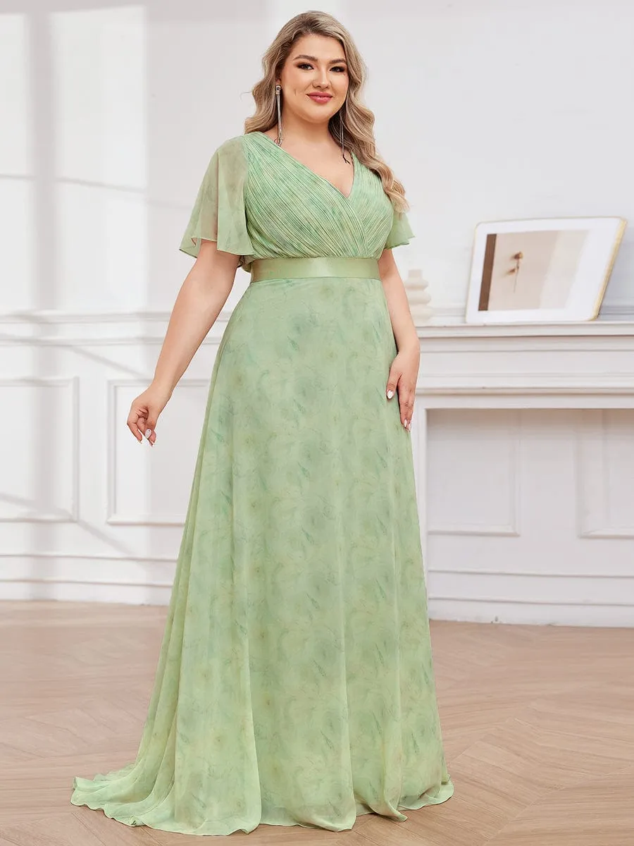 Monica | High Waist Short Sleeves Bridesmaid Dress